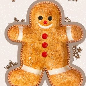 Hallgem Corp. Christmas Themed Ceramic Gingerbread Man Candy Dish